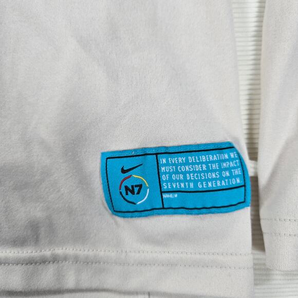 Nike N7 Cream Long Sleeve Standard Fit Native American Shirt Men's Size Large - Picture 3 of 7